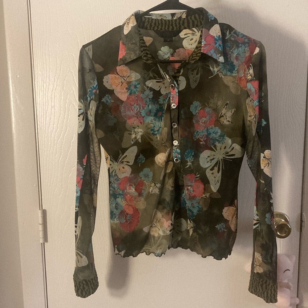 Rare Vintage ANAC Butterfly Blouse